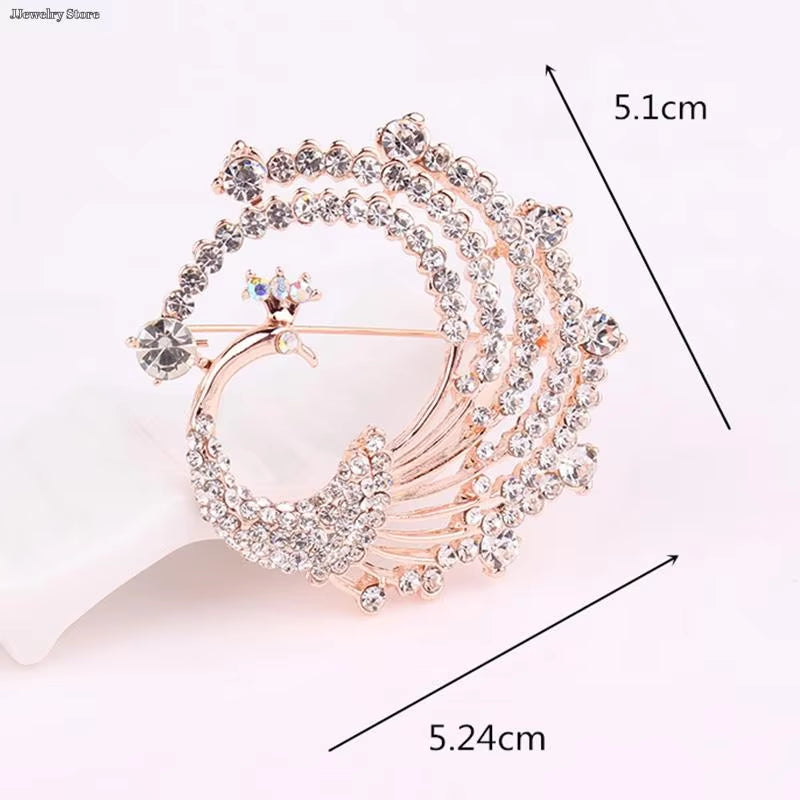 1PC Korean Rhinestone Cat Pendant Brooches for Women Alloy Animal Pins Fashion Crystal Corsage Everyday Accessories