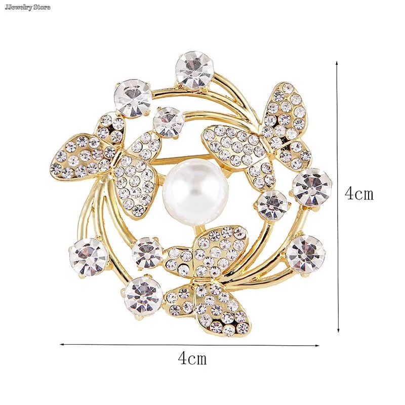 1PC Korean Rhinestone Cat Pendant Brooches for Women Alloy Animal Pins Fashion Crystal Corsage Everyday Accessories